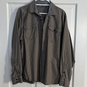 Men's Gray REI Button-Up‎ Jacket